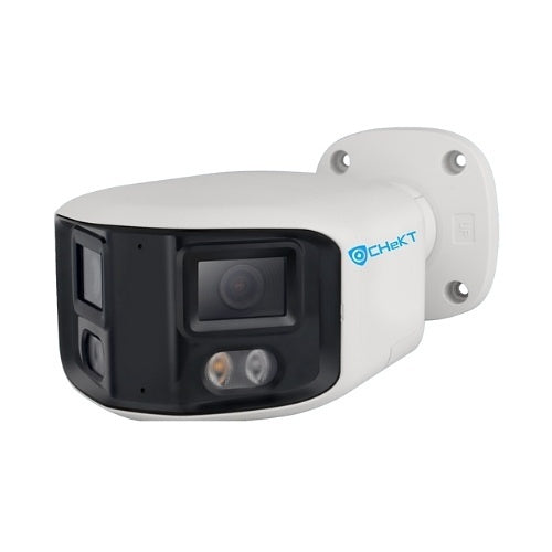 Alarm.com CKIPC8MP180B CHeKT 8MP 180-Degree AI Panoramic Bullet Camera, 2.8mm Fixed Lens