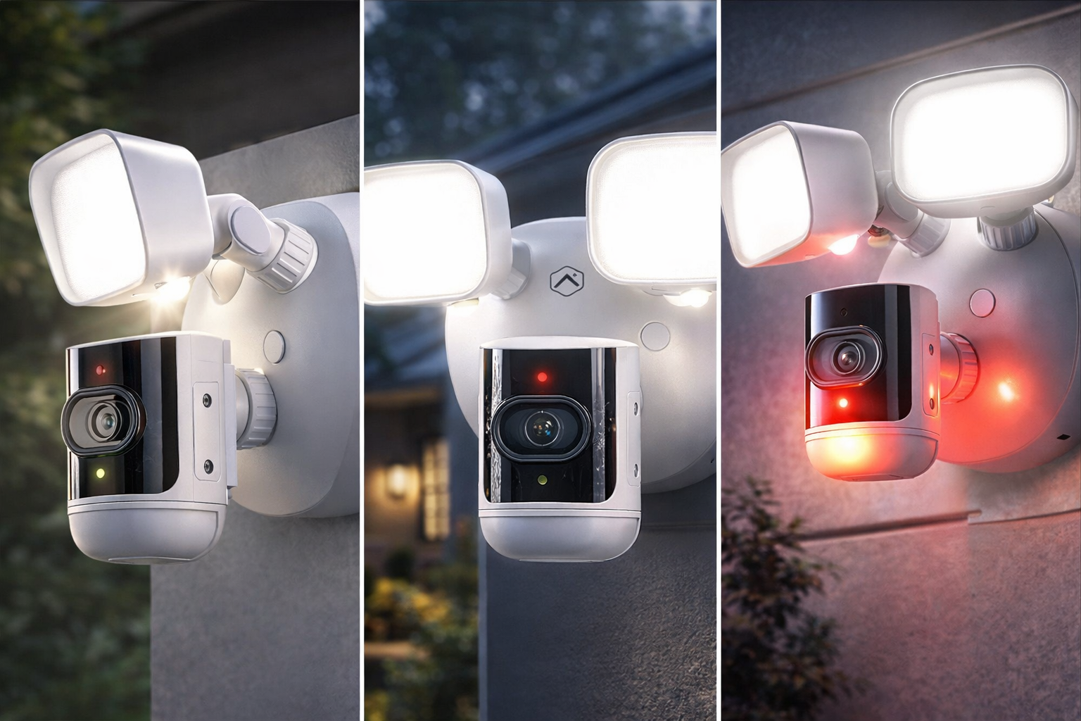 Alarm.com ADC-V729AC 4MP Floodlight Camera for Outdoors, 3000-Lumen, Onboard Recording, 2-Way Audio, White