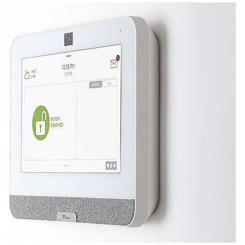 Qolsys IQ Panel 4 Power G Kit with a Built-In Verizon Cell Card, a PowerG Motion Sensor, and a PowerG Door/Window Sensor